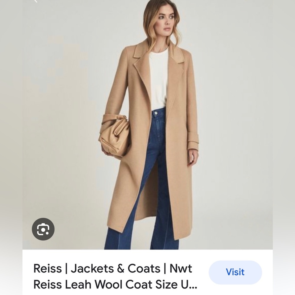 Reiss Leah Long Wool Camel Coat